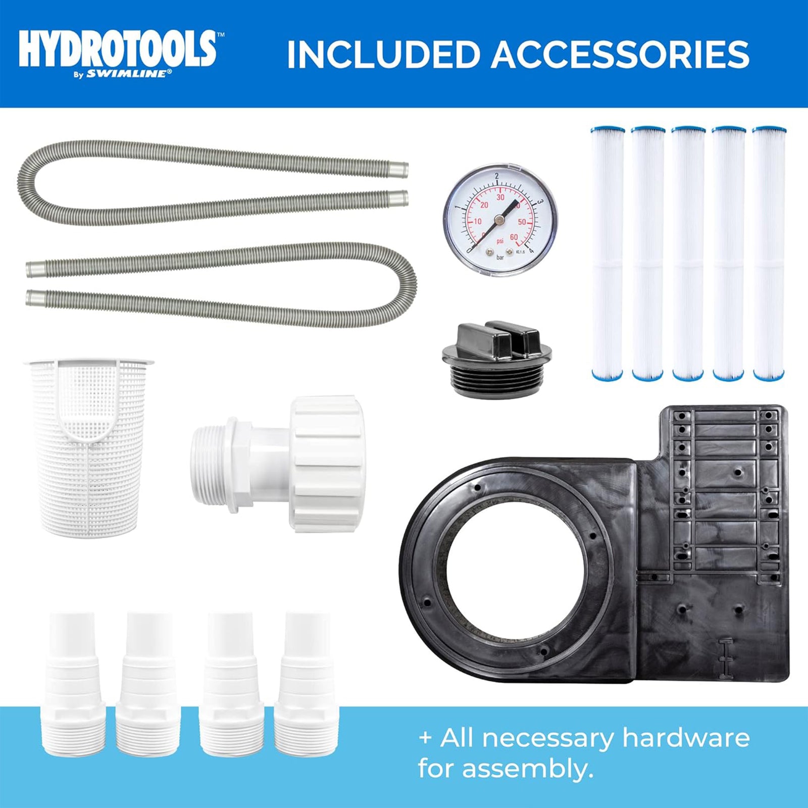 Swimline HydroTools 40 Sq Ft Extra 5 Element Cartridge Pool Filter Tank(Used) - VMInnovations