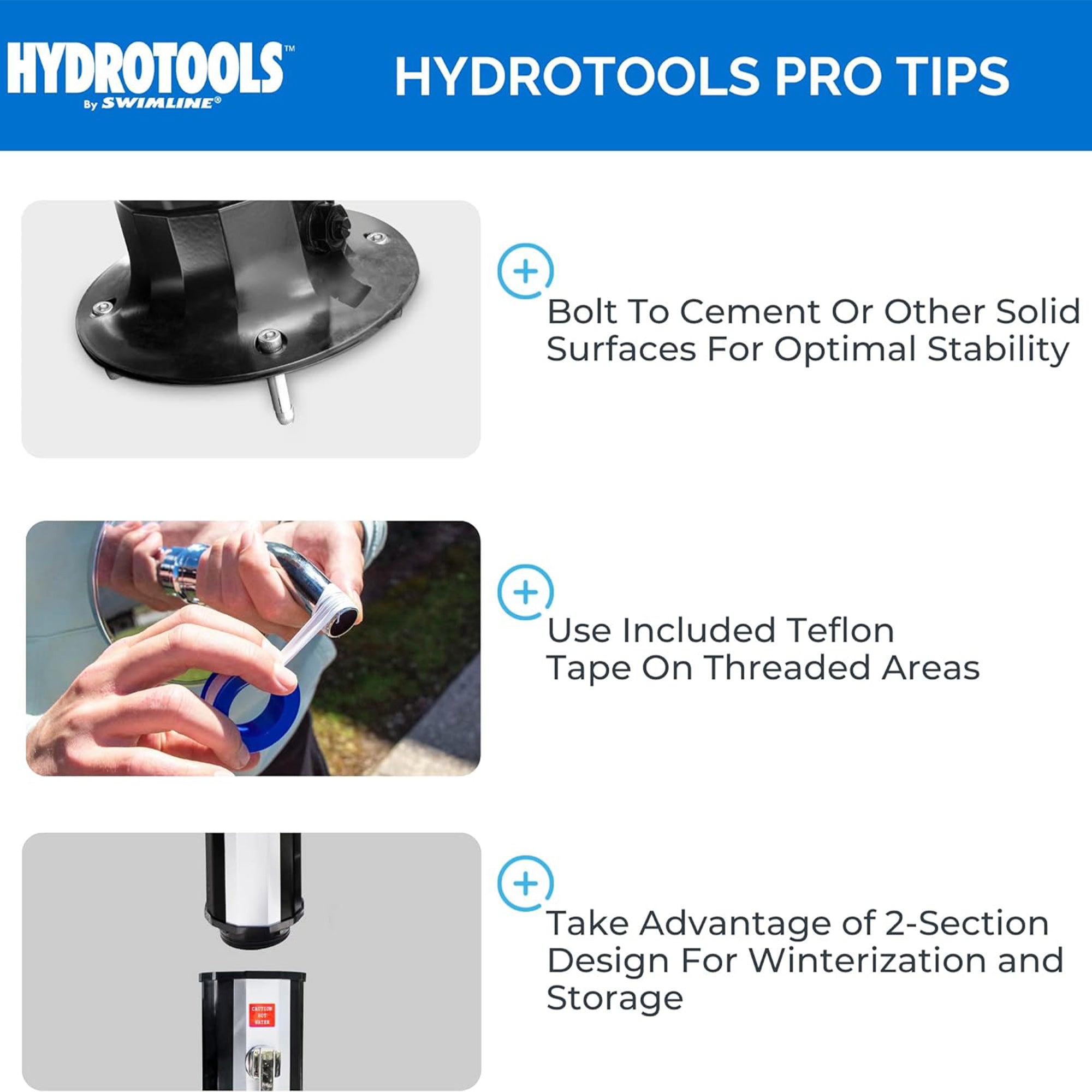 Swimline HydroTools Niagara Rainfall 7 Foot Adjustable Outdoor Solar Shower - VMInnovations