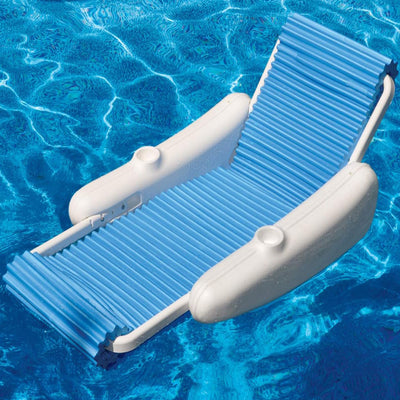 Swimline Eva Sunchaser Large Premium Lounger Seat Pool Float, White (For Parts)