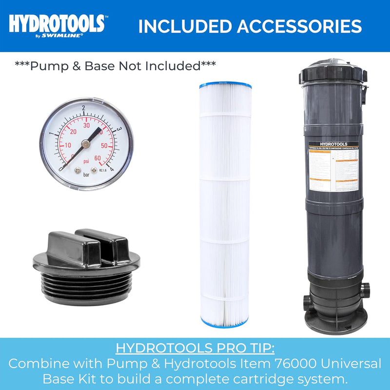 Swimline HydroTools 100 Sq Ft Sure Flo Cartridge Pool Filter Tank and Elements