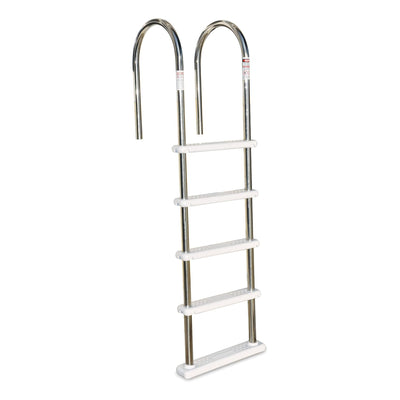 Swimline HydroTools Stainless Steel Pool Deck Ladder with Non Slip Molded Steps