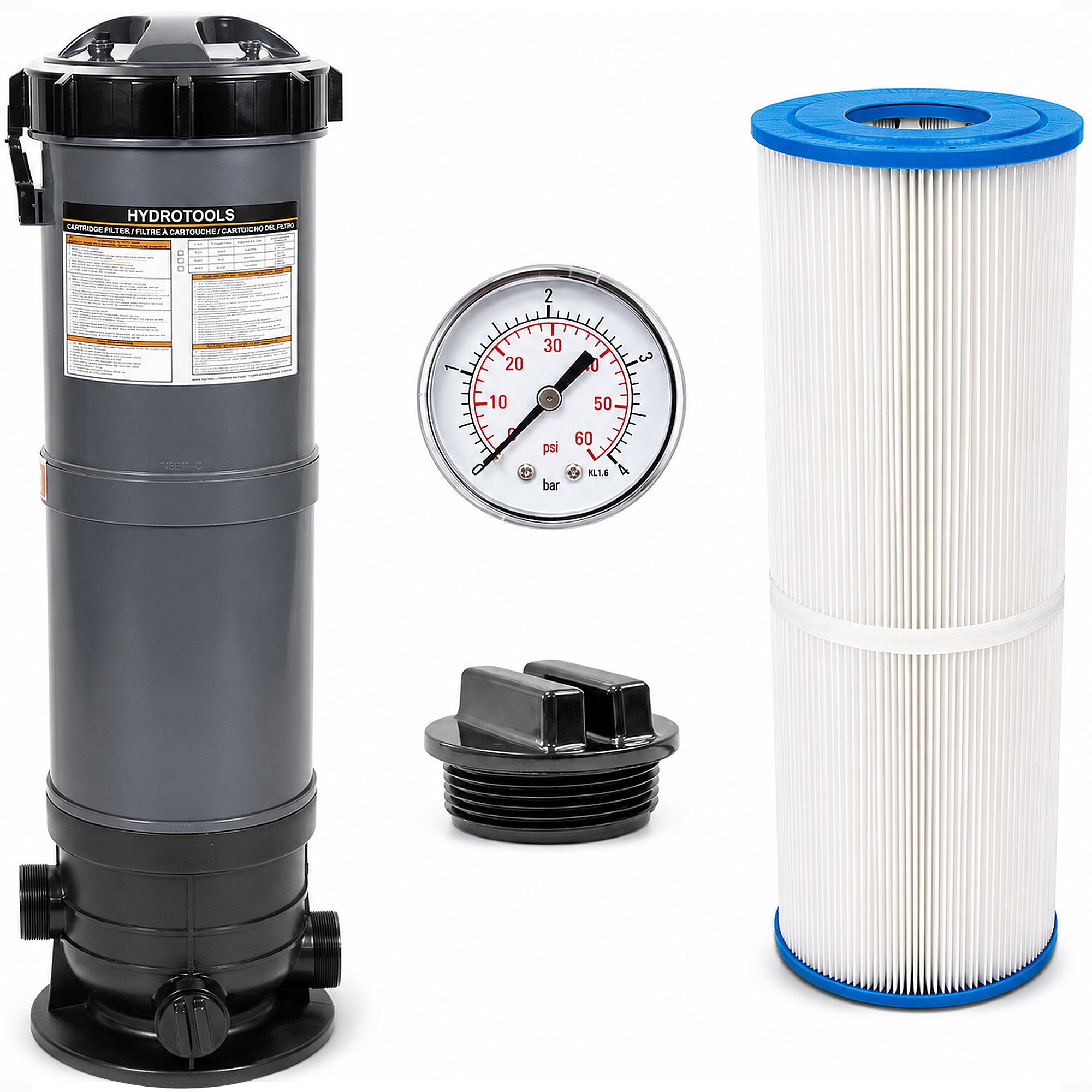 Swimline HydroTools 70 Sq Ft Sure Flo Cartridge Pool Filter Tank and Elements