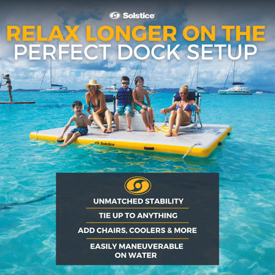 Solstice 10' x 10' Inflatable Dock Rafting Platform w/Pump & Bag (Open Box)