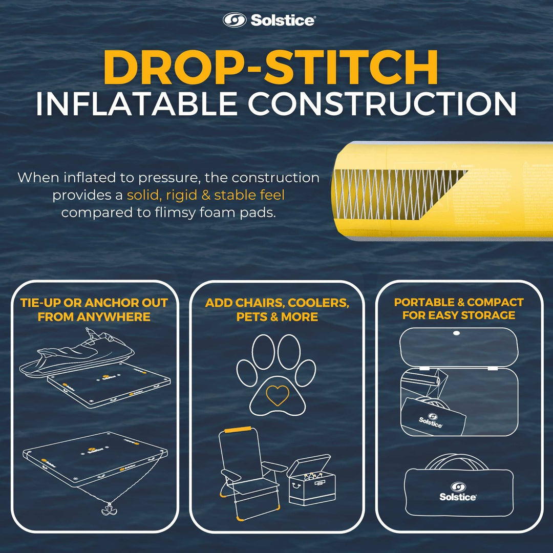 Solstice 10' x 10' Inflatable Dock Rafting Platform w/Pump & Bag (Open Box) - VMInnovations