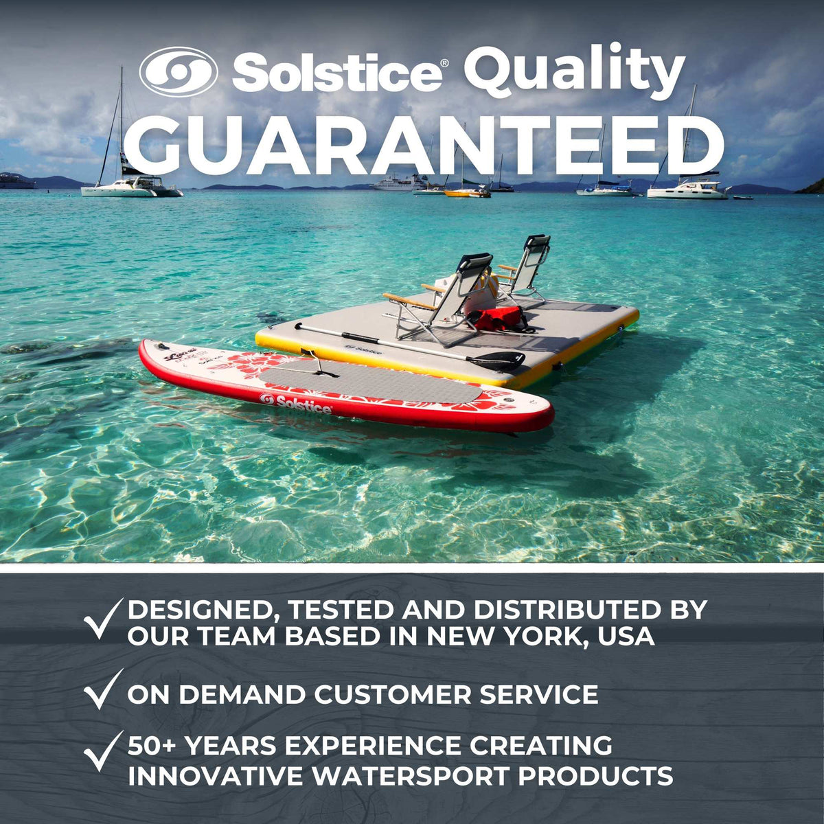 Solstice 10' x 10' Inflatable Dock Rafting Platform w/Pump & Bag (Open Box)