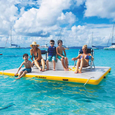 Solstice 10' x 10' Inflatable Dock Rafting Platform w/Pump & Bag (Open Box)
