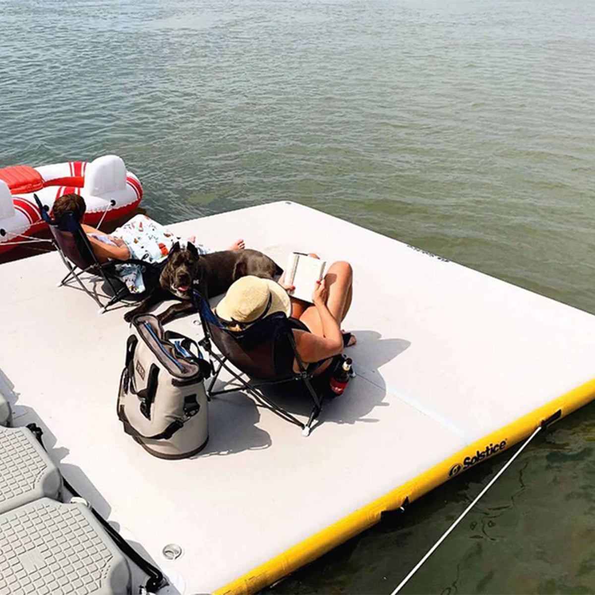 Solstice 10' x 10' Inflatable Dock Rafting Platform w/Pump & Bag (Open Box)