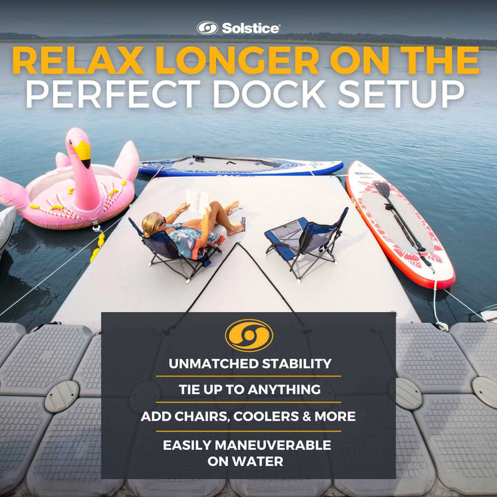 Solstice 10'x8' Inflatable Floating Dock Rafting Platform w/Pump & Bag(Open Box)