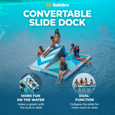Solstice 10' x 8' Inflatable Floating Slide Dock with Pump and Bag (For Parts) - VMInnovations