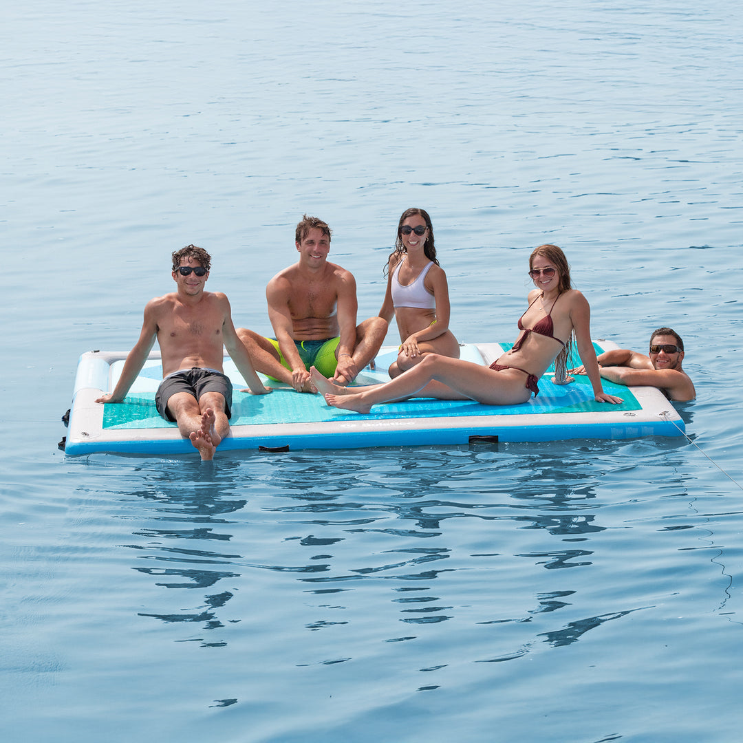 Solstice 10' x 8' Inflatable Convertible Floating Slide Dock with Pump and Bag