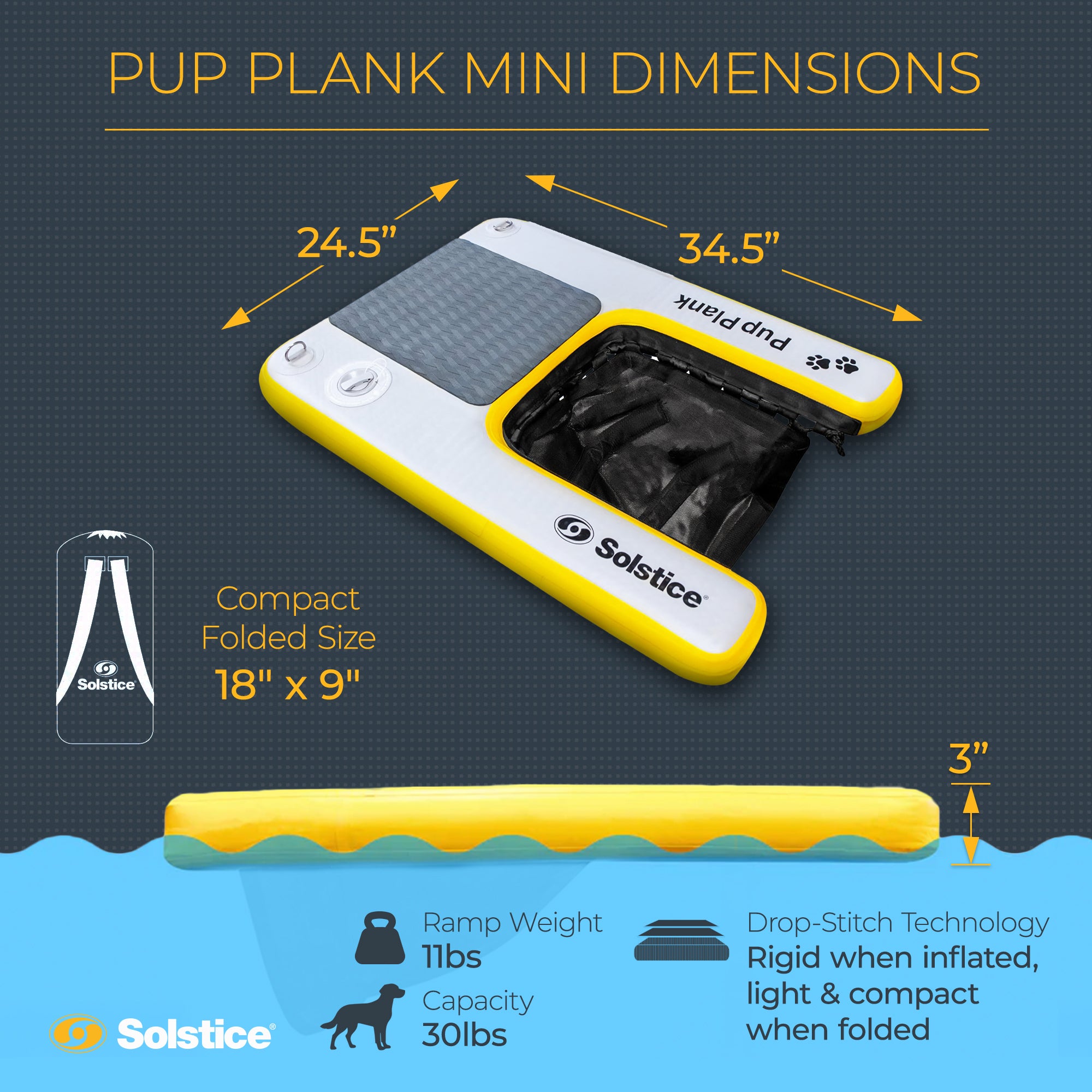 Solstice Pup Plank Mini Dog Ramp Water Float Ladder Step, Multicolor (Open Box) - VMInnovations