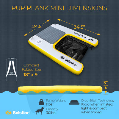 Solstice Pup Plank Mini Dog Ramp Water Float Ladder Step, Multicolor (Open Box) - VMInnovations