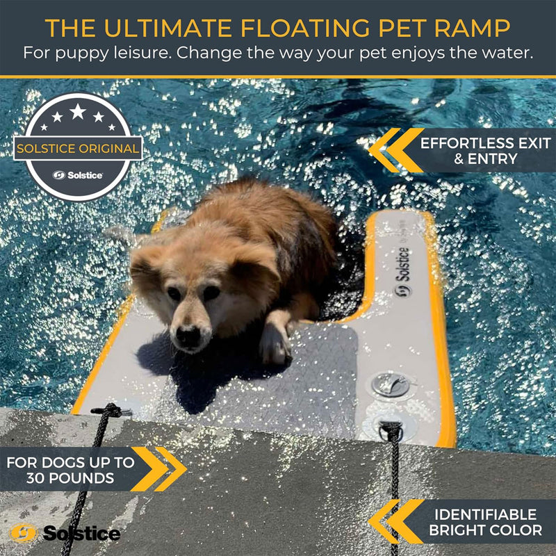 Solstice Inflatable Pup Plank Mini Dog Ramp Water Float Ladder, Multicolor(Used)