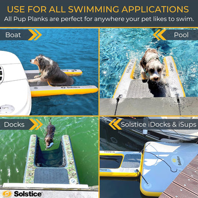 Solstice Inflatable Pup Plank Mini Dog Ramp Water Float Ladder, Multicolor(Used)