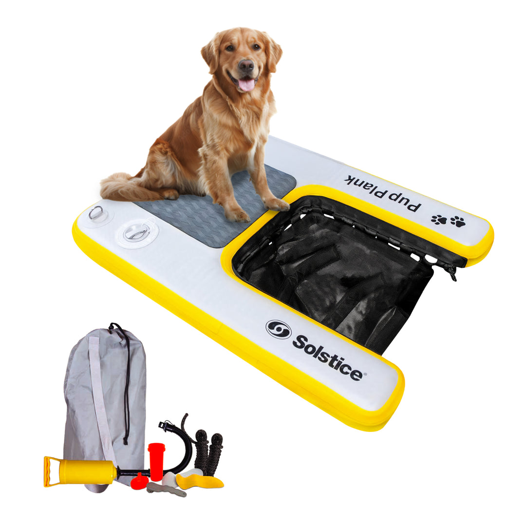 Solstice Inflatable Pup Plank Mini Dog Ramp Water Float Ladder Step, Multicolor