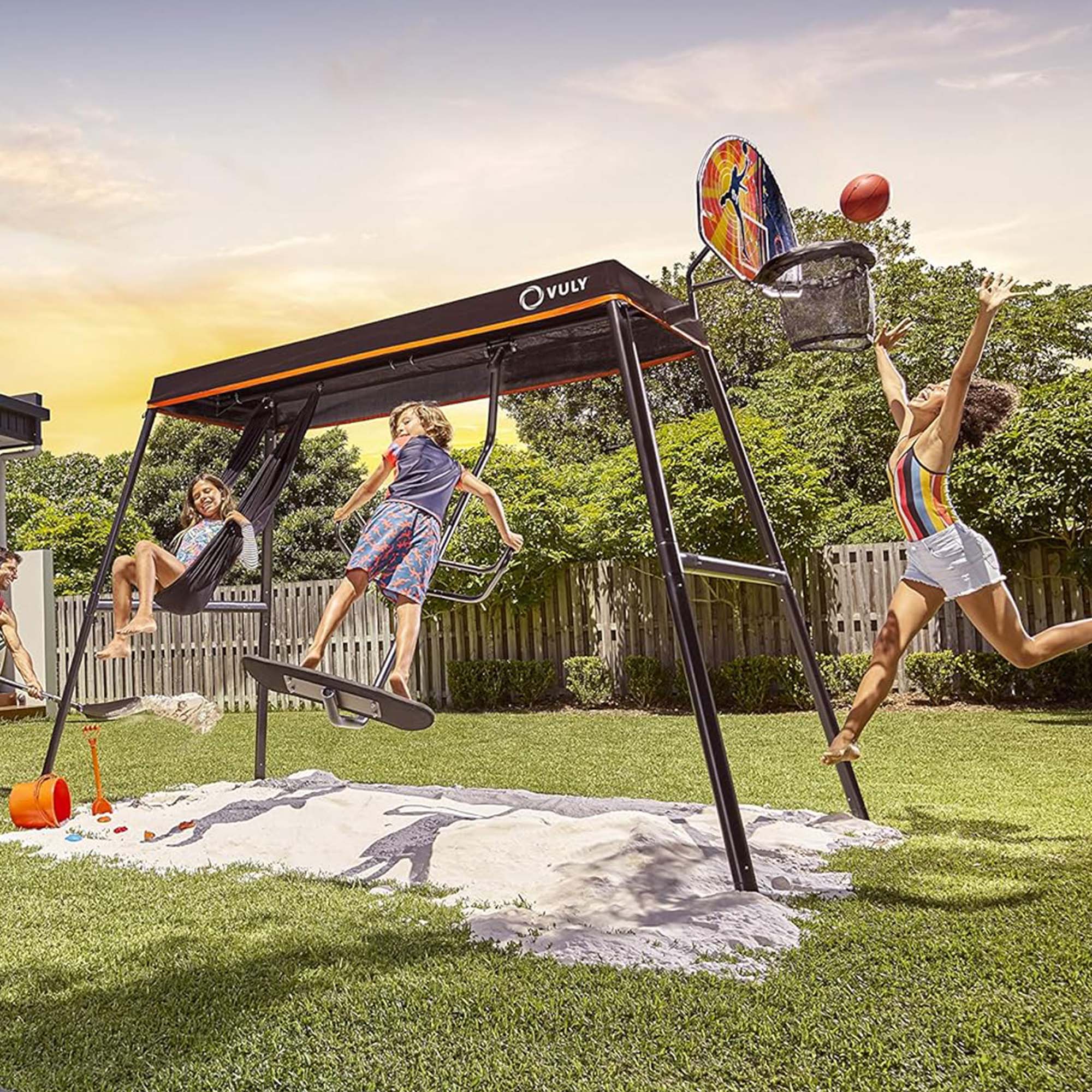 Vuly Trampolines Basketball Set w/Backboard, Hoop, Basketball, & Pump (Open Box)