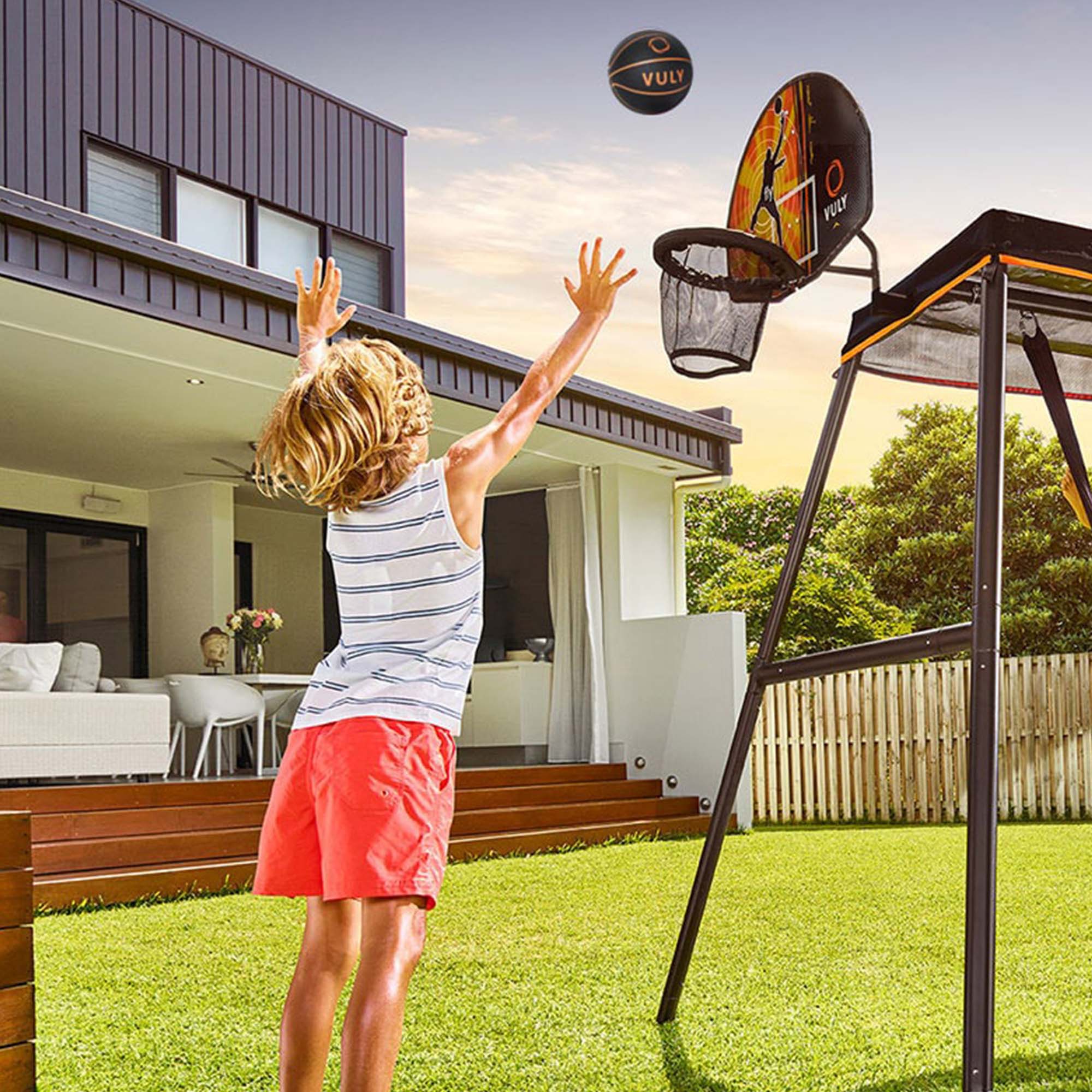 Vuly Trampolines Basketball Set with Backboard, Hoop, Basketball, and Air Pump - VMInnovations