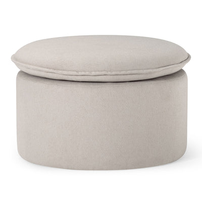 Maven Lane Lyra Contemporary Ottoman in Dove Fabric Upholstery - VMInnovations