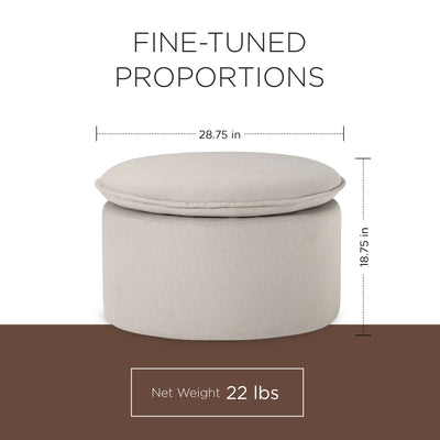 Maven Lane Lyra Contemporary Ottoman in Dove Fabric Upholstery (Used) - VMInnovations