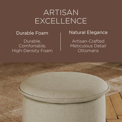 Maven Lane Lyra Contemporary Ottoman in Dove Fabric Upholstery - VMInnovations