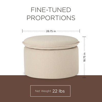 Maven Lane Lyra Contemporary Ottoman in Taupe Fabric Upholstery (Open Box) - VMInnovations