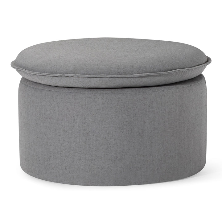 Maven Lane Lyra Contemporary Ottoman in Slate Fabric Upholstery (Used) - VMInnovations