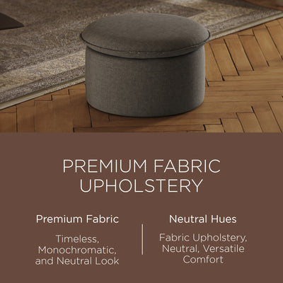 Maven Lane Lyra Contemporary Ottoman in Slate Fabric Upholstery