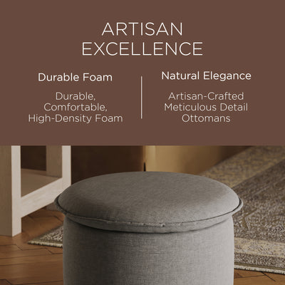Maven Lane Lyra Contemporary Ottoman in Slate Fabric Upholstery (Open Box) - VMInnovations