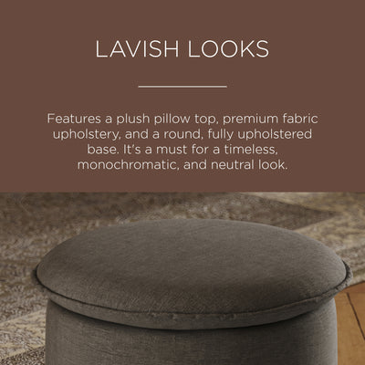 Maven Lane Lyra Contemporary Ottoman in Slate Fabric Upholstery (Used) - VMInnovations