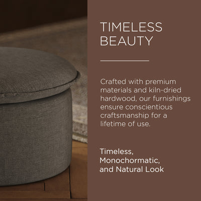 Maven Lane Lyra Contemporary Ottoman in Slate Fabric Upholstery (Used) - VMInnovations