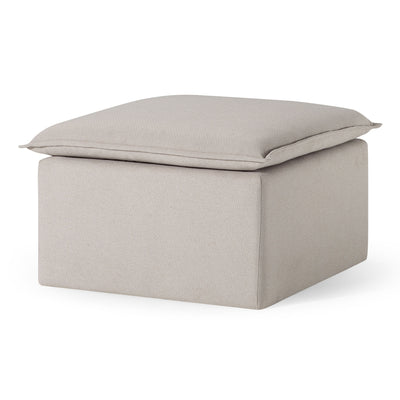 Maven Lane Claude Rustic Ottoman in Dove Fabric Upholstery (Used) - VMInnovations