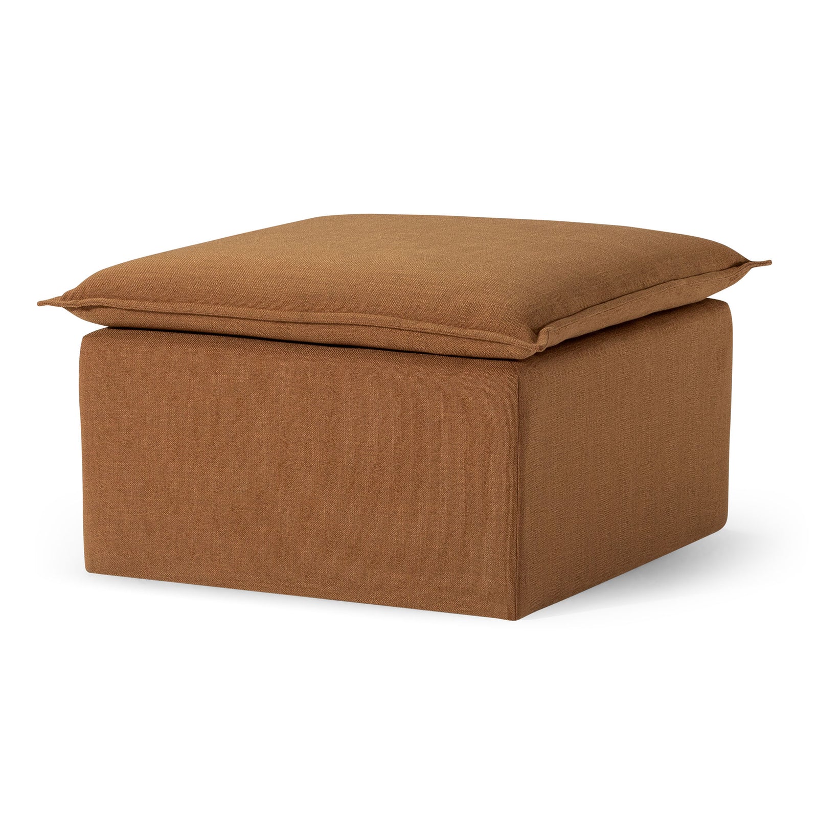 Maven Lane Claude Rustic Ottoman in Clay Fabric Upholstery - VMInnovations