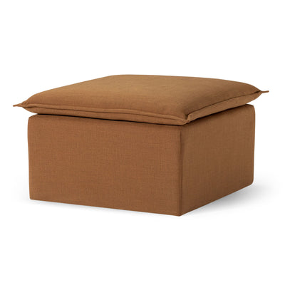 Maven Lane Claude Rustic Ottoman in Clay Fabric Upholstery (Used) - VMInnovations