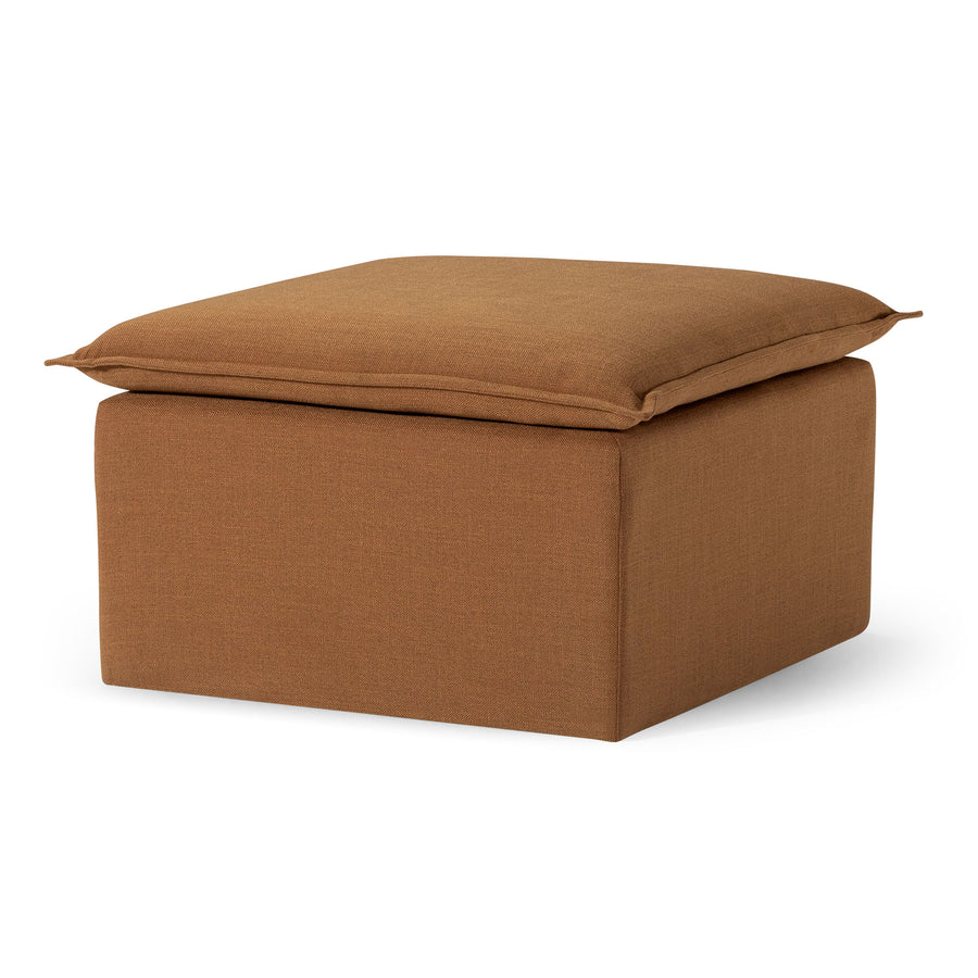 Maven Lane Claude Rustic Ottoman in Clay Fabric Upholstery (Used) - VMInnovations
