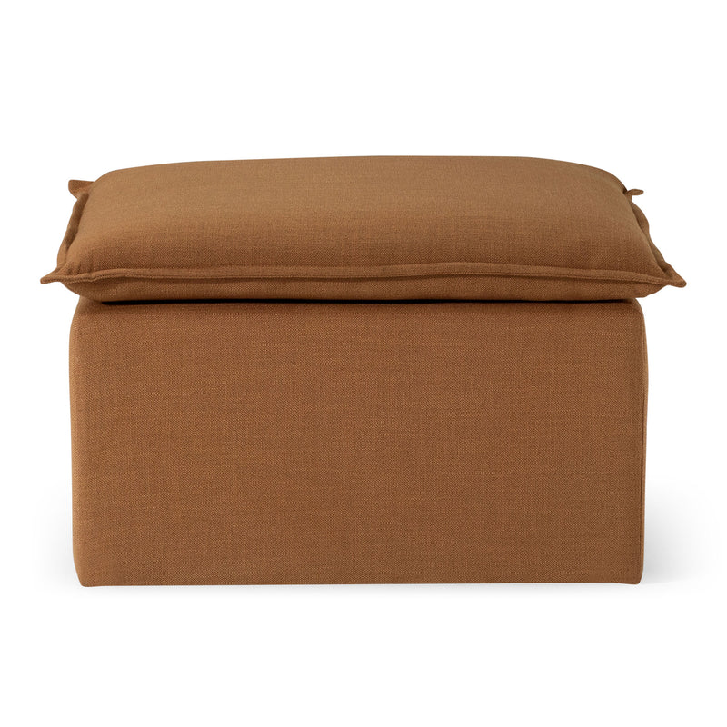 Maven Lane Claude Rustic Ottoman in Clay Fabric Upholstery (Used)