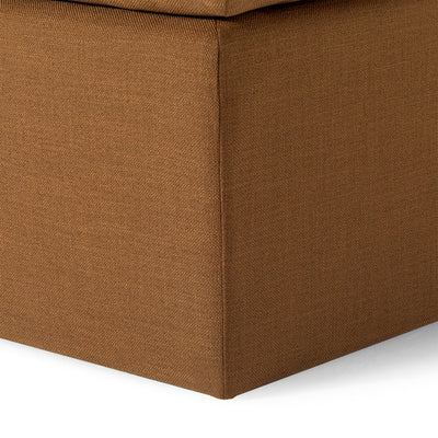 Maven Lane Claude Rustic Ottoman in Clay Fabric Upholstery