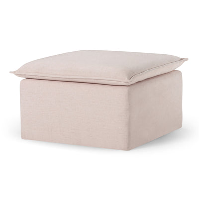 Maven Lane Claude Rustic Ottoman in Cream Fabric Upholstery - VMInnovations