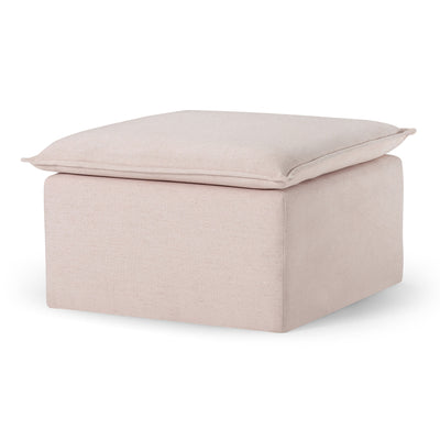 Maven Lane Claude Rustic Ottoman in Cream Fabric Upholstery