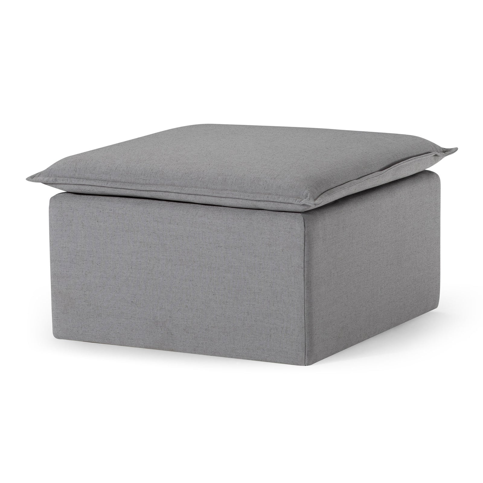 Maven Lane Claude Rustic Ottoman in Slate Fabric Upholstery (Open Box) - VMInnovations