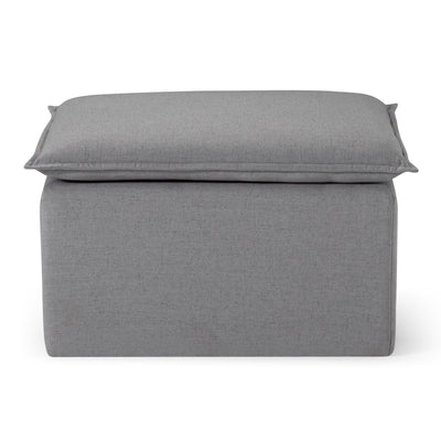 Maven Lane Claude Rustic Ottoman in Slate Fabric Upholstery