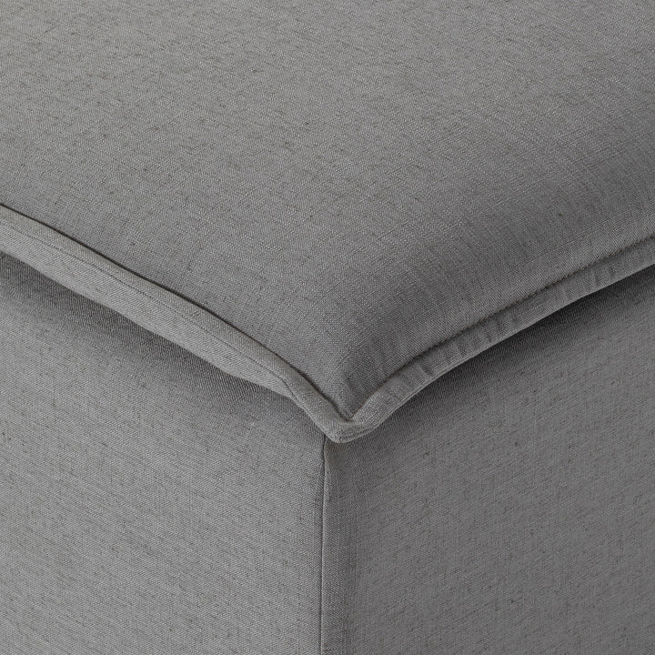 Maven Lane Claude Rustic Ottoman in Slate Fabric Upholstery (Open Box)