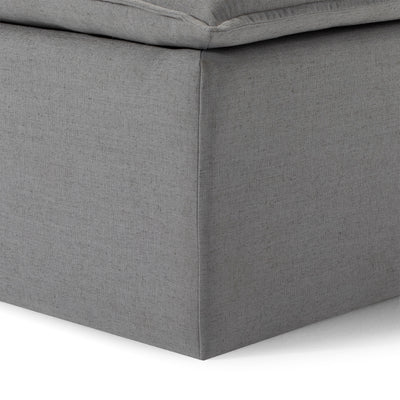 Maven Lane Claude Rustic Ottoman in Slate Fabric Upholstery (Open Box)