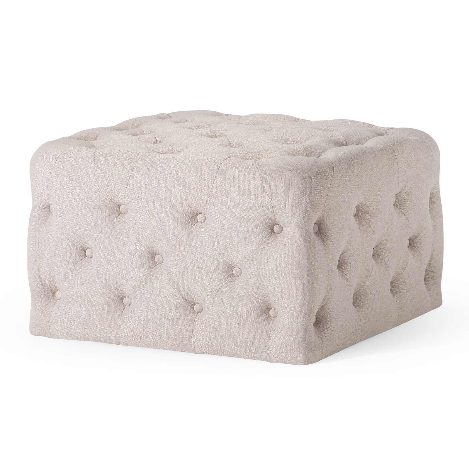 Maven Lane Henry Traditional Ottoman in Dove Fabric Upholstery - VMInnovations