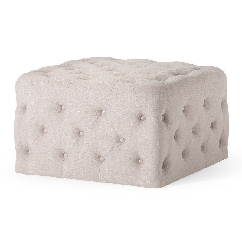 Maven Lane Henry Traditional Ottoman in Dove Fabric Upholstery