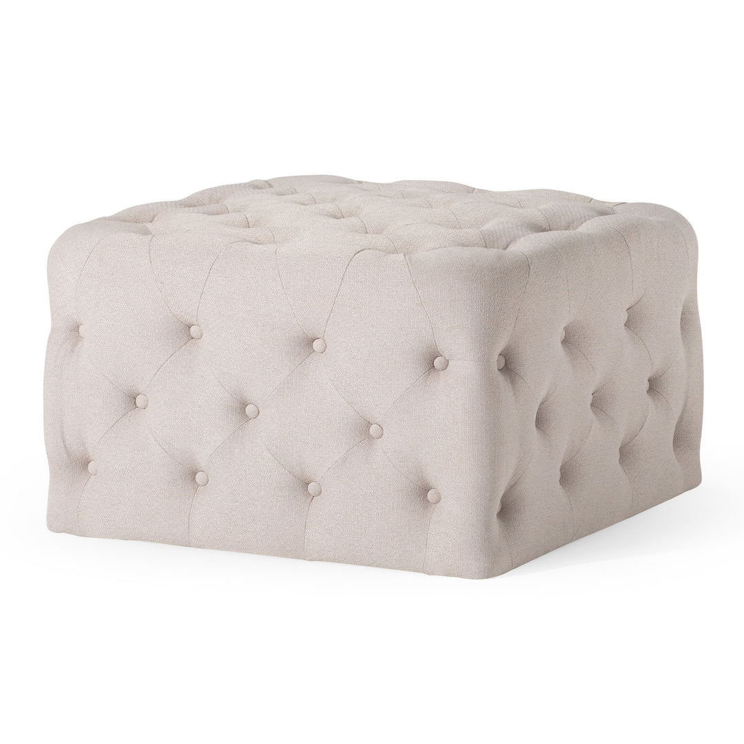 Maven Lane Henry Traditional Ottoman in Dove Fabric Upholstery (Used)