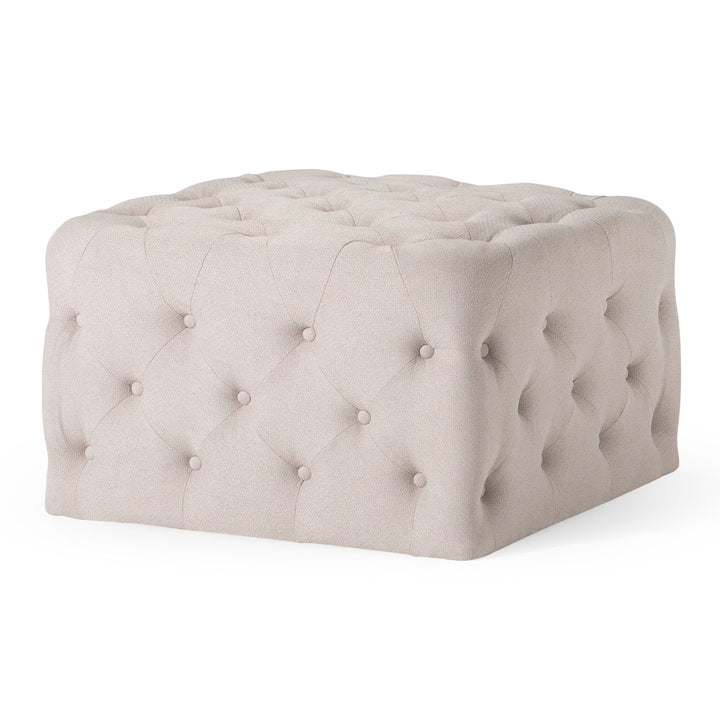 Maven Lane Henry Traditional Ottoman in Dove Fabric Upholstery (Used)