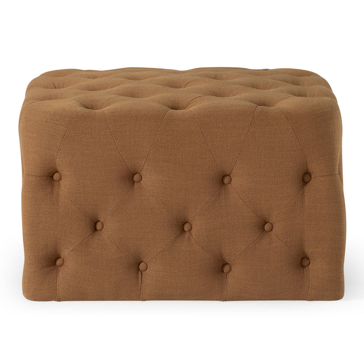 Maven Lane Henry Traditional Ottoman in Clay Fabric Upholstery (Used) - VMInnovations