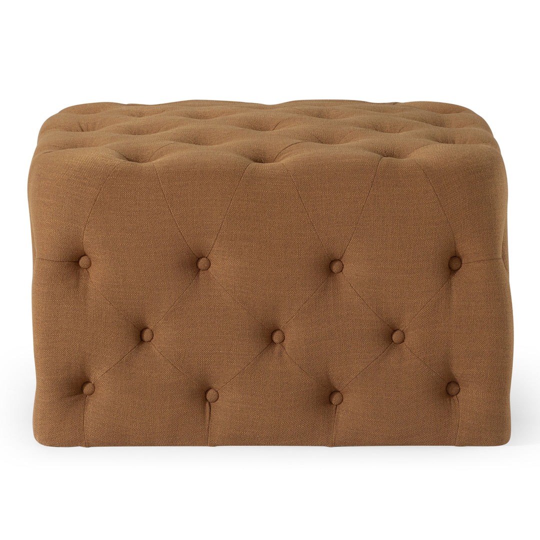 Maven Lane Henry Traditional Ottoman in Clay Fabric Upholstery (Used)