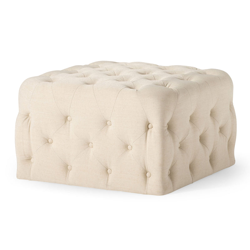 Maven Lane Henry Traditional Ottoman in Taupe Fabric Upholstery