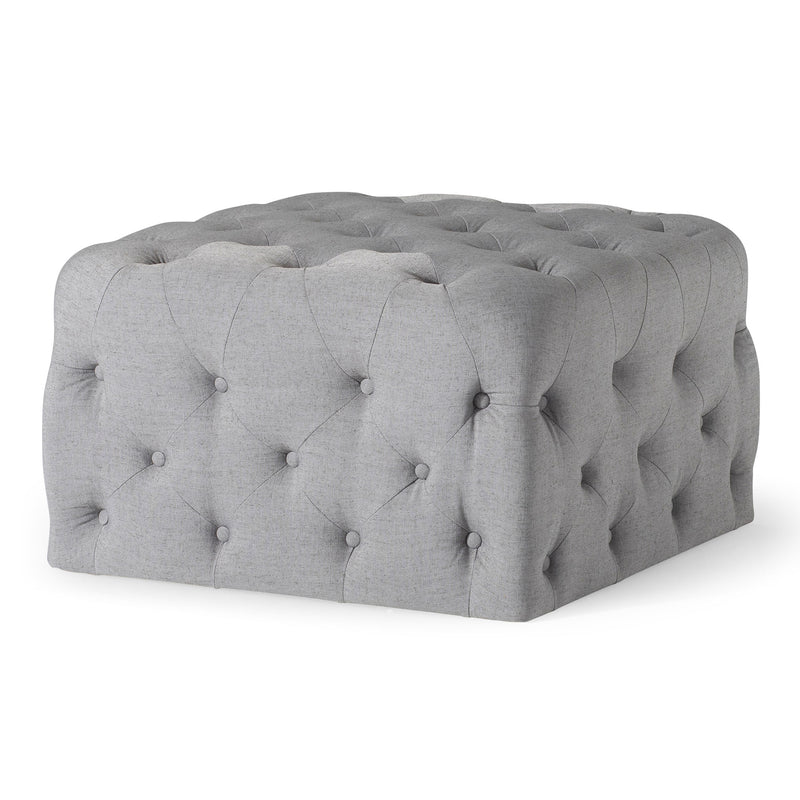 Maven Lane Henry Traditional Ottoman in Slate Fabric Upholstery (Open Box)